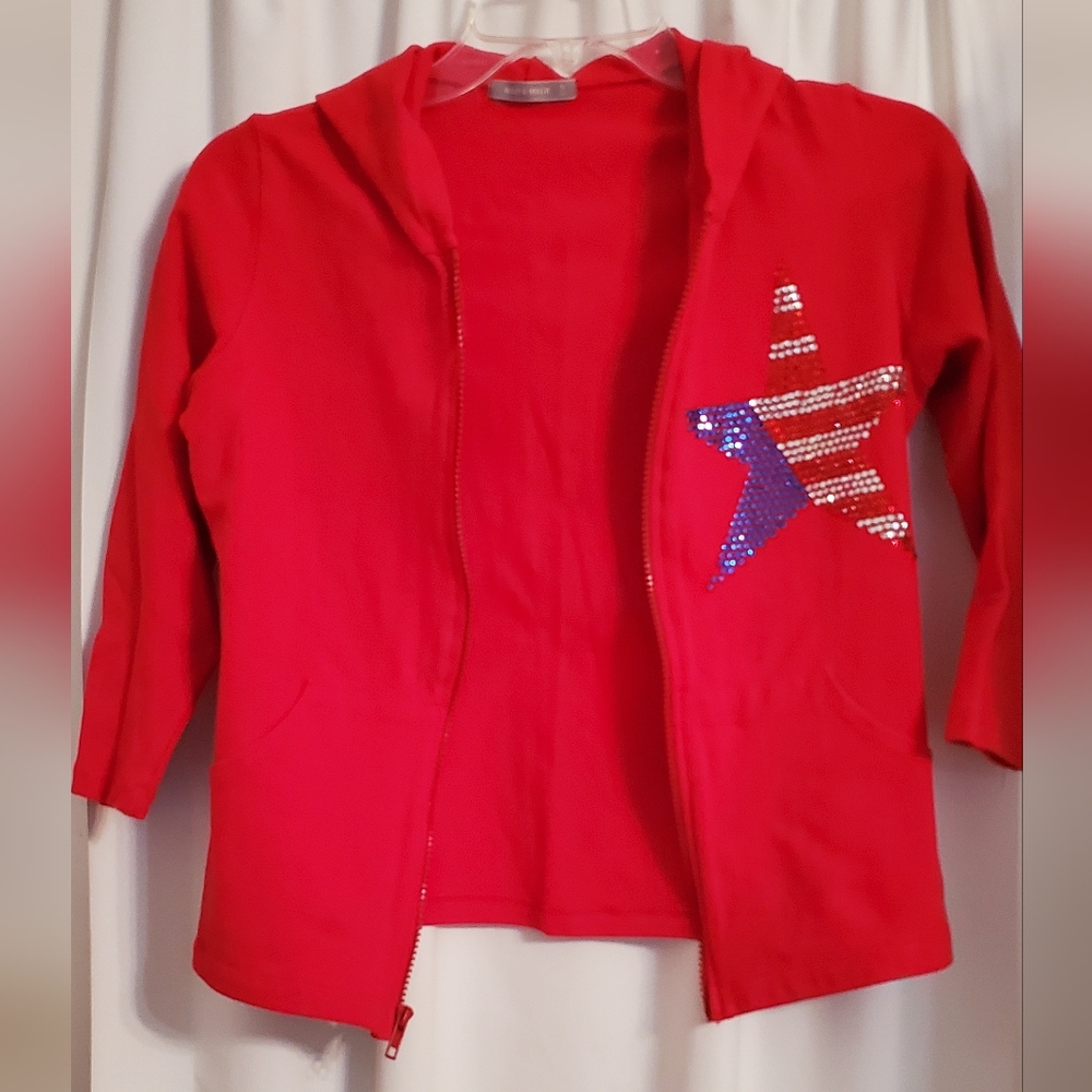 2pc Red Rhinestone jog suit - Picture 2 of 7